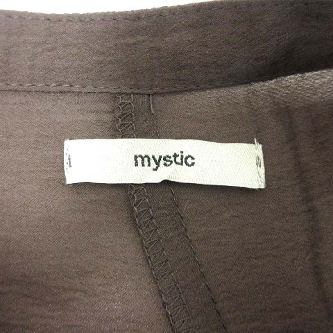 mystic(ミスティック)のmystic シャツワンピース ひざ丈 シアー 長袖 F 茶 ブラウン /YK レディースのワンピース(ひざ丈ワンピース)の商品写真