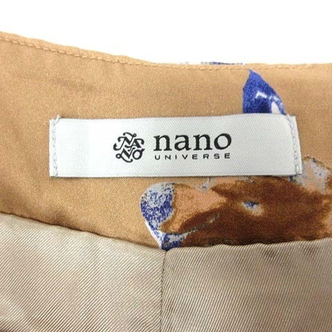 nano・universe(ナノユニバース)のナノユニバース nano universe ワイドパンツ 総柄 36 ベージュ レディースのパンツ(その他)の商品写真