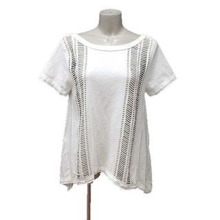 ローズバッド(ROSE BUD)のROSE BUD Tシャツ カットソー ボートネック 半袖 F 白 ホワイト(Tシャツ(半袖/袖なし))