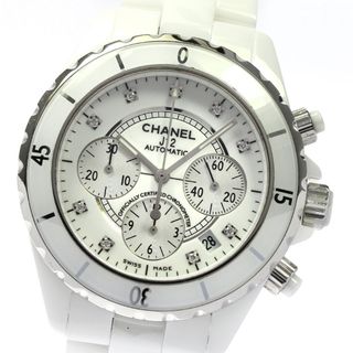 シャネル(CHANEL)のシャネル CHANEL H2009 J12 白セラミック 9Pダイヤ クロノグラフ 自動巻き メンズ _743218(腕時計(アナログ))