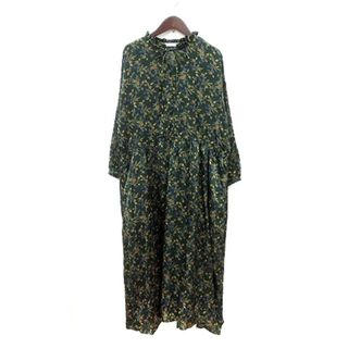 ショコラフィネローブ(chocol raffine robe)のショコラフィネローブ ワンピース ロング 花柄 長袖 F 緑 グリーン(ロングワンピース/マキシワンピース)