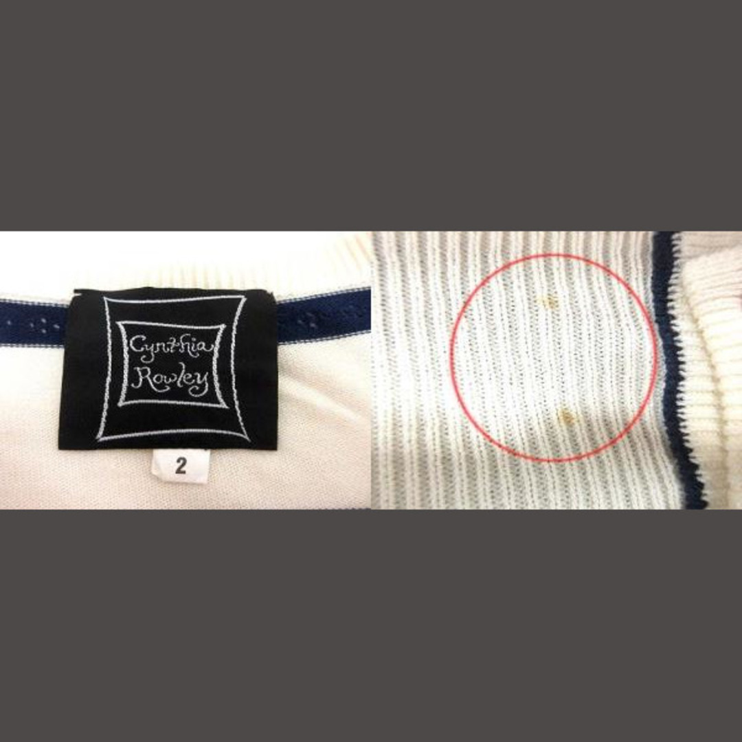 シンシアローリー　半袖　ニット　リボン　刺繍　サイズ2 M