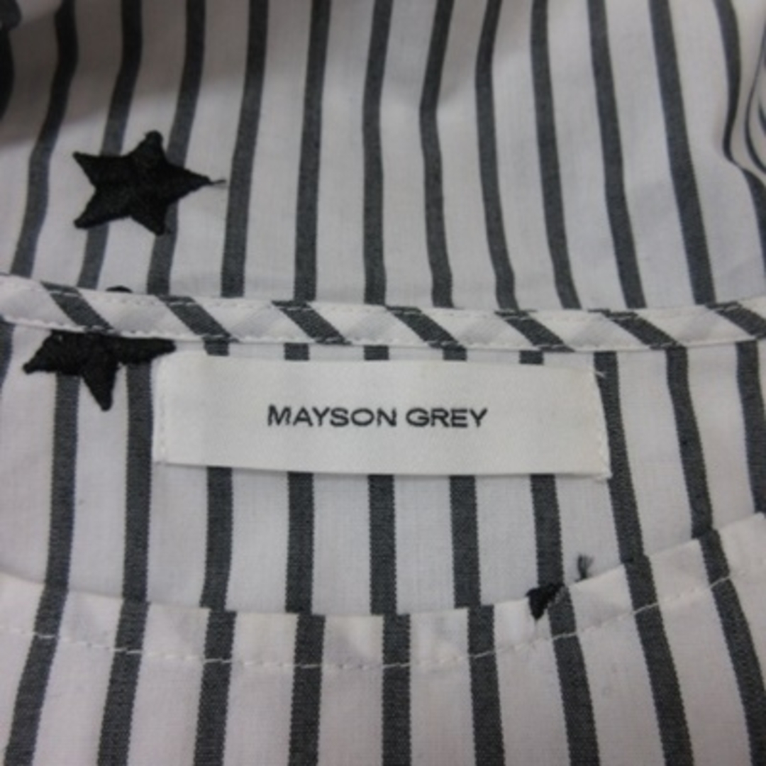 MAYSON GREY(メイソングレイ)のメイソングレイ シャツ ブラウス プルオーバー 七分袖 ストライプ 刺繍 1 白 レディースのトップス(その他)の商品写真