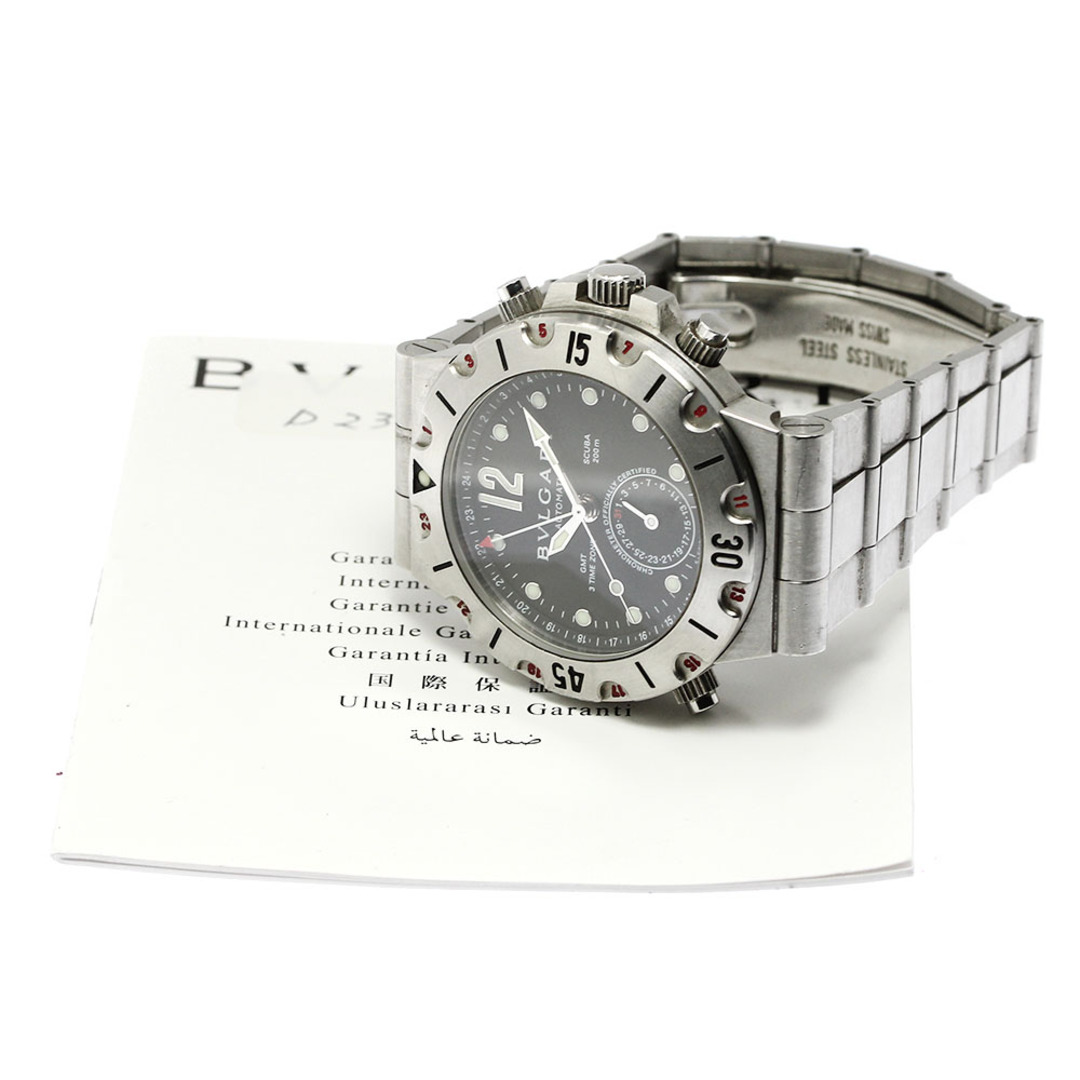 ブルガリ BVLGARI SD38S GMT ディアゴノ スクーバ デイト 自動巻き メンズ 保証書付き_757235