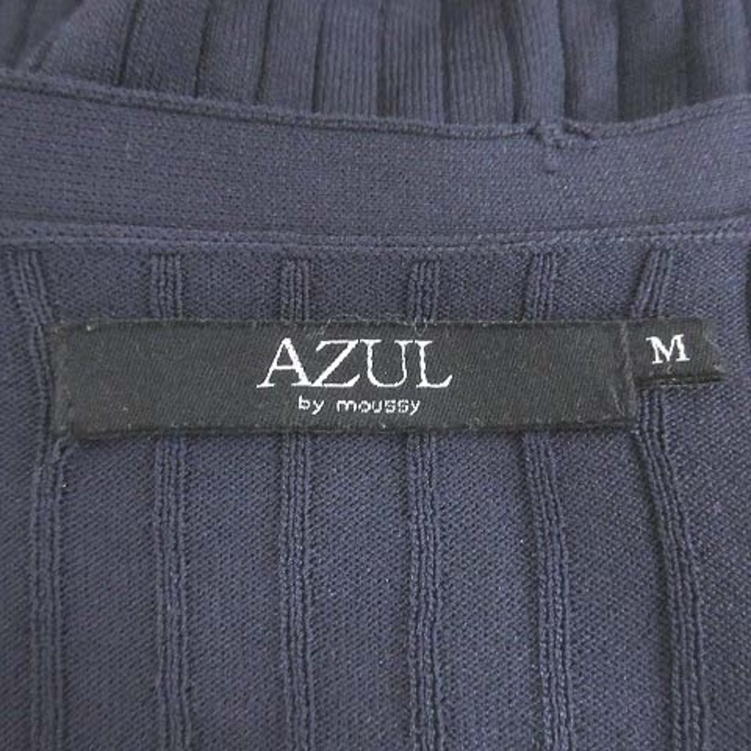 AZUL by moussy(アズールバイマウジー)のアズールバイマウジー ニットカーディガン 長袖 リブ Vネック M 紺 ネイビー レディースのトップス(カーディガン)の商品写真