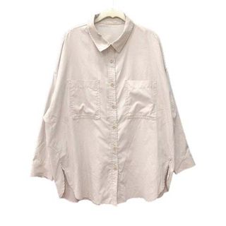 ページボーイ(PAGEBOY)のページボーイ シャツ 長袖 ピーチツイル オーバーサイズ タック F ベージュ(シャツ/ブラウス(長袖/七分))