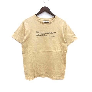 アングリッド(Ungrid)のUNGRID Tシャツ カットソー クルーネック プリント 半袖 F ベージュ(Tシャツ(半袖/袖なし))
