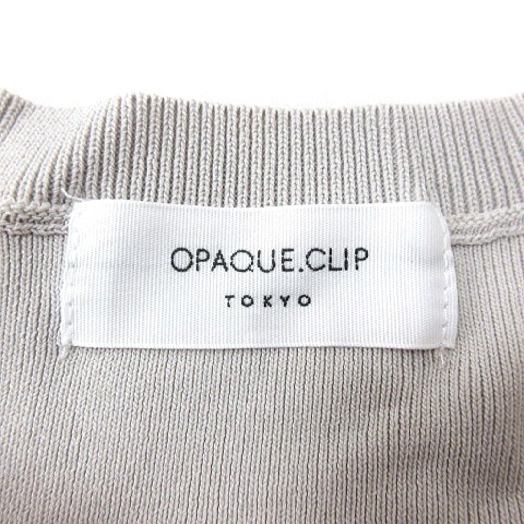 OPAQUE.CLIP(オペークドットクリップ)のオペークドットクリップ カットソー クルーネック 長袖 切替 38 グレージュ レディースのトップス(カットソー(長袖/七分))の商品写真