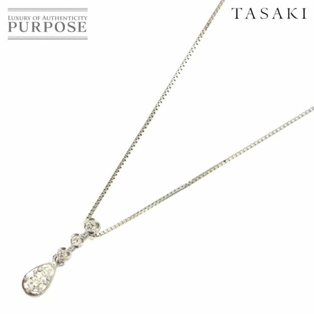 タサキ TASAKI ダイヤ 0.21ct ネックレス 45cm K18 WG ホワイトゴールド 750 田崎真珠 VLP 90188794