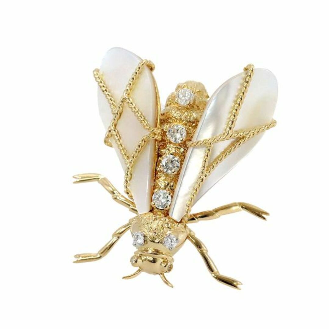 CHAUMET - ショーメ CHAUMET ダイヤ シェル ブローチ K18 YG イエロー CHAUMET - ショーメ CHAUMET ダイヤ シェル ブローチ K18 YG イエロー