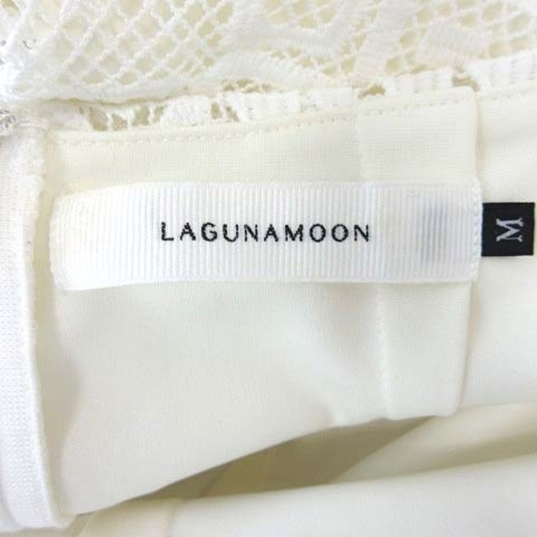 LagunaMoon(ラグナムーン)のラグナムーン タイトスカート ミモレ ロング 総レース スリット M 白  レディースのスカート(ロングスカート)の商品写真
