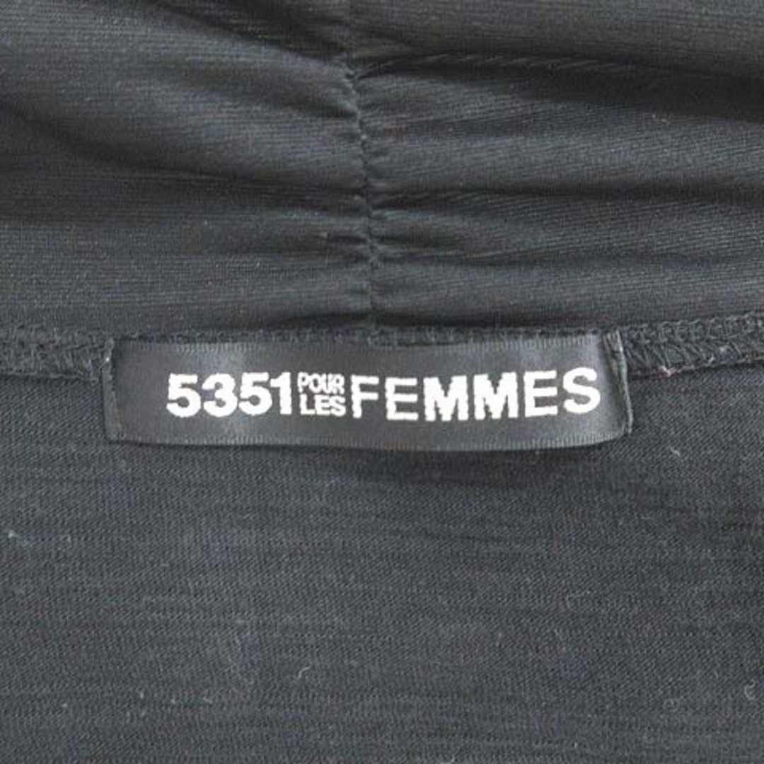 5351 POUR LES FEMMES(ゴーサンゴーイチプーラファム)のゴーサンゴーイチファム ニットカーディガン ボレロ 長袖 切替 シフォン 黒 レディースのトップス(カーディガン)の商品写真