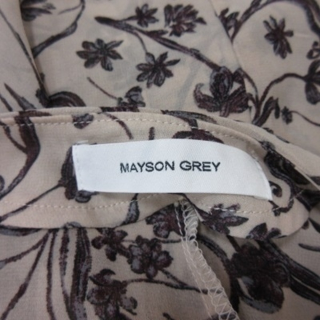 MAYSON GREY(メイソングレイ)のメイソングレイ ひざ丈ワンピース シフォン 半袖 花柄 2 ベージュ ブラウン レディースのワンピース(ひざ丈ワンピース)の商品写真