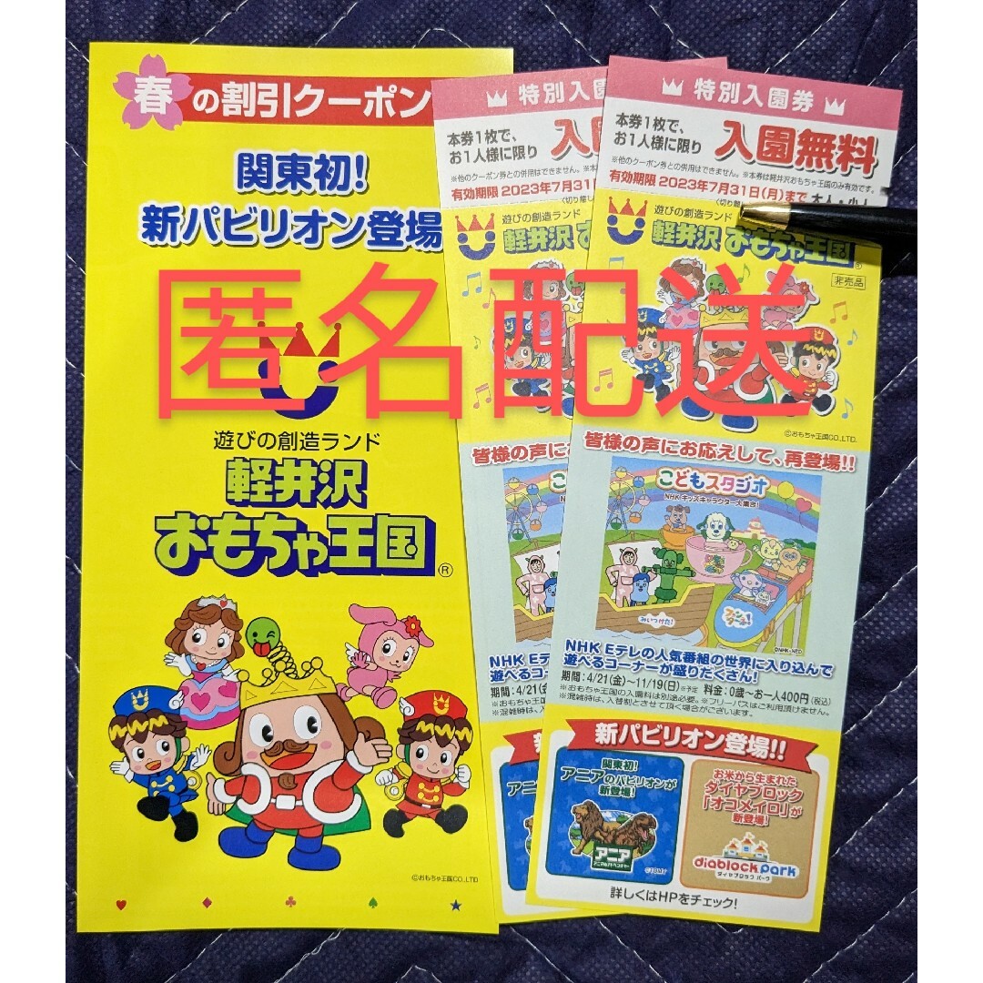 お得セット 軽井沢 おもちゃ王国 入園 無料券4枚 パンフレット1部 9月30日まで