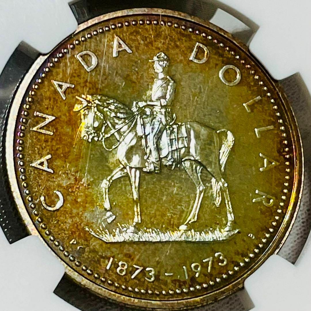✨通販のアイリスプラザ✨ 1973 カナダ 王立騎馬警察 プルーフ銀貨 NGC