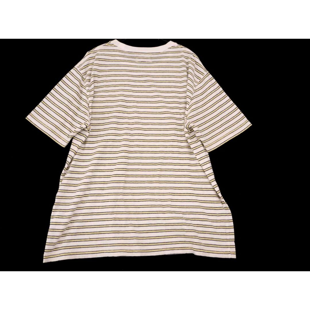 BEAMS(ビームス)のBEAMS ビームス ボーダー ポケット Tシャツ sizeM/白ｘ黄  ■◆ メンズ メンズのトップス(Tシャツ/カットソー(半袖/袖なし))の商品写真