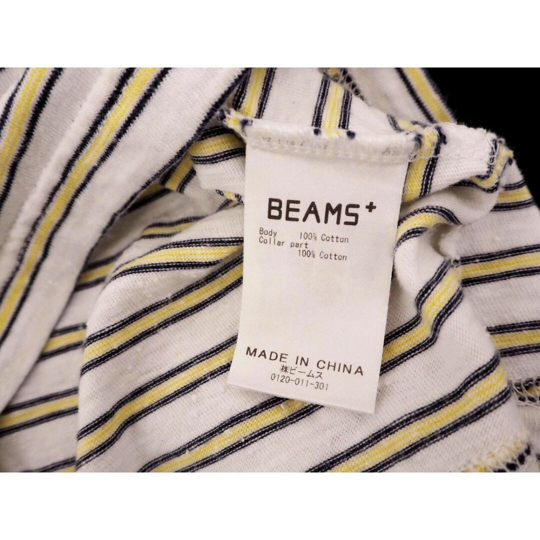 BEAMS(ビームス)のBEAMS ビームス ボーダー ポケット Tシャツ sizeM/白ｘ黄  ■◆ メンズ メンズのトップス(Tシャツ/カットソー(半袖/袖なし))の商品写真