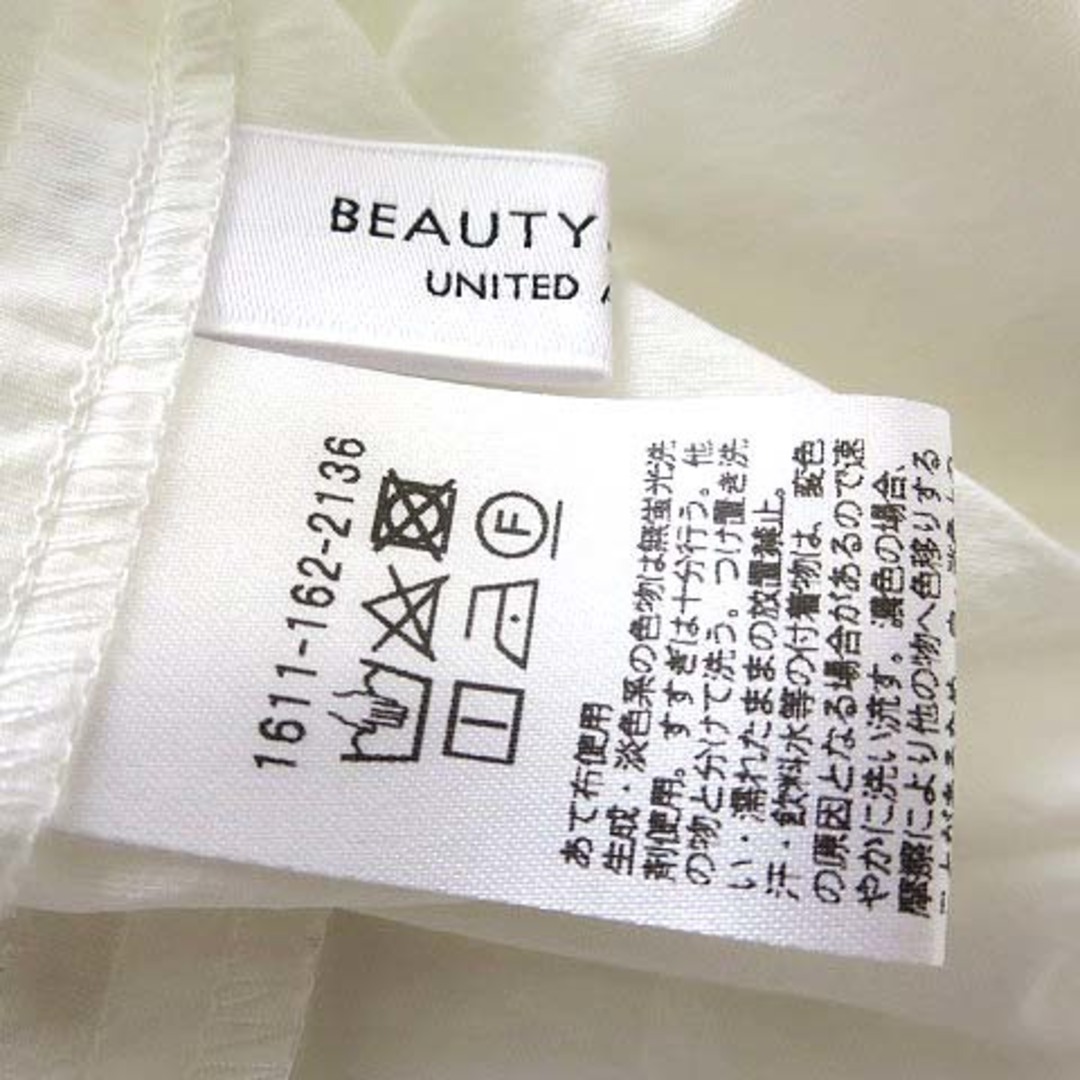 BEAUTY&YOUTH UNITED ARROWS(ビューティアンドユースユナイテッドアローズ)のユナイテッドアローズ ビューティー&ユース シャツ ブラウス 長袖 M 白 美品 レディースのトップス(シャツ/ブラウス(長袖/七分))の商品写真