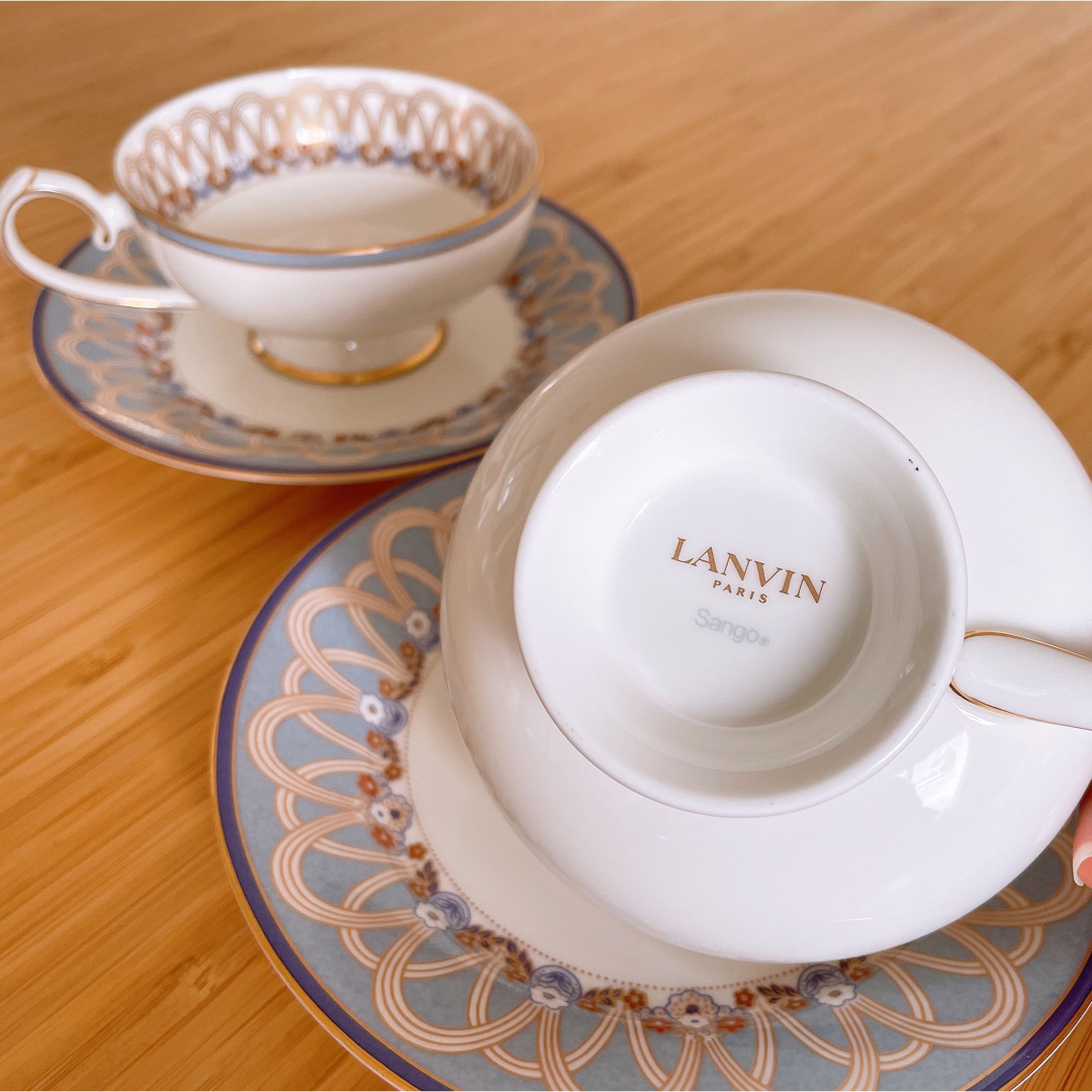 LANVIN ランバン　ペアティーカップ&ソーサー　コーヒーカップ　小皿　中皿