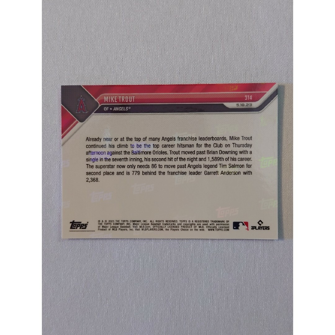 MLB - topps now マイク・トラウト Mike Trout 314 エンゼルスの MLB - topps now マイク・トラウト Mike Trout 314 エンゼルスの