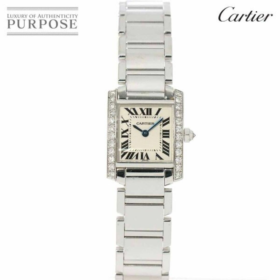 カルティエ Cartier タンクフランセーズSM WE1002S3 レディース 腕時計 ダイヤベゼル K18WG クォーツ Tank Francaise SM VLP 90189443