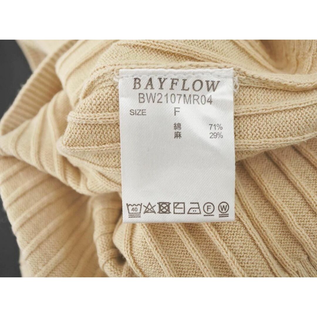 BAYFLOW(ベイフロー)のBAYFLOW ベイフロー リネン混 ノースリーブ ニット セーター sizeF/ベージュ  ■◆ レディース レディースのトップス(ニット/セーター)の商品写真