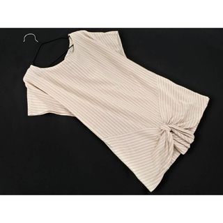 ニジュウサンク(23区)の23区 ストライプ リボン カットソー size38/ベージュ  ■◆ レディース(カットソー(半袖/袖なし))