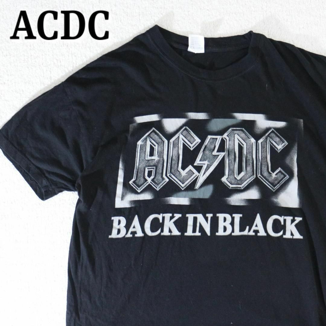 MUSIC TEE(ミュージックティー)のACDC BACK IN BLACK Tシャツ ブラック レディース バンドT レディースのトップス(Tシャツ(半袖/袖なし))の商品写真