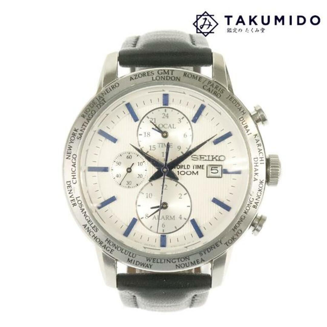 SEIKO - セイコー メンズ腕時計 ワールドタイム クロノグラフ 5T82