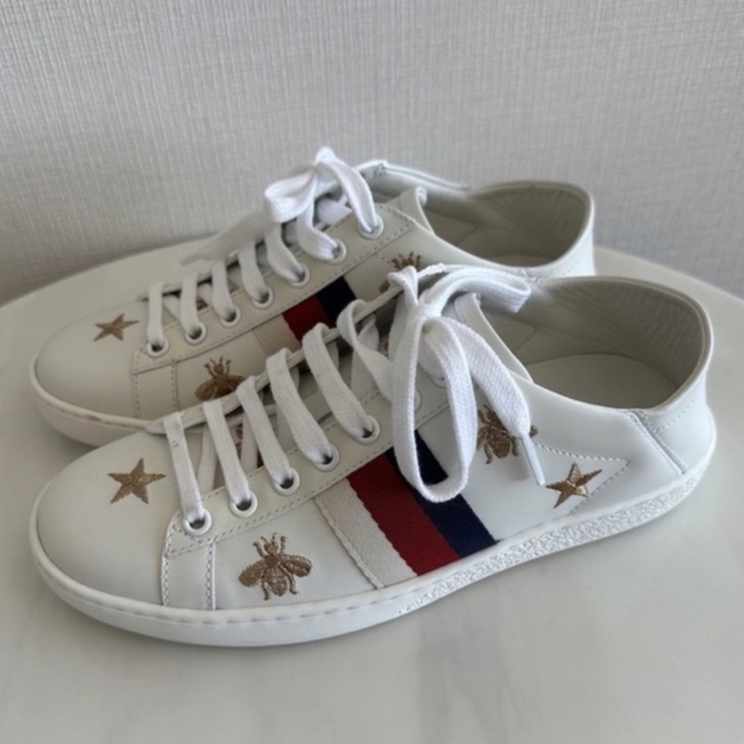GUCCI グッチ レザースニーカー 星蜂 スリッポン ホワイト 通販モール