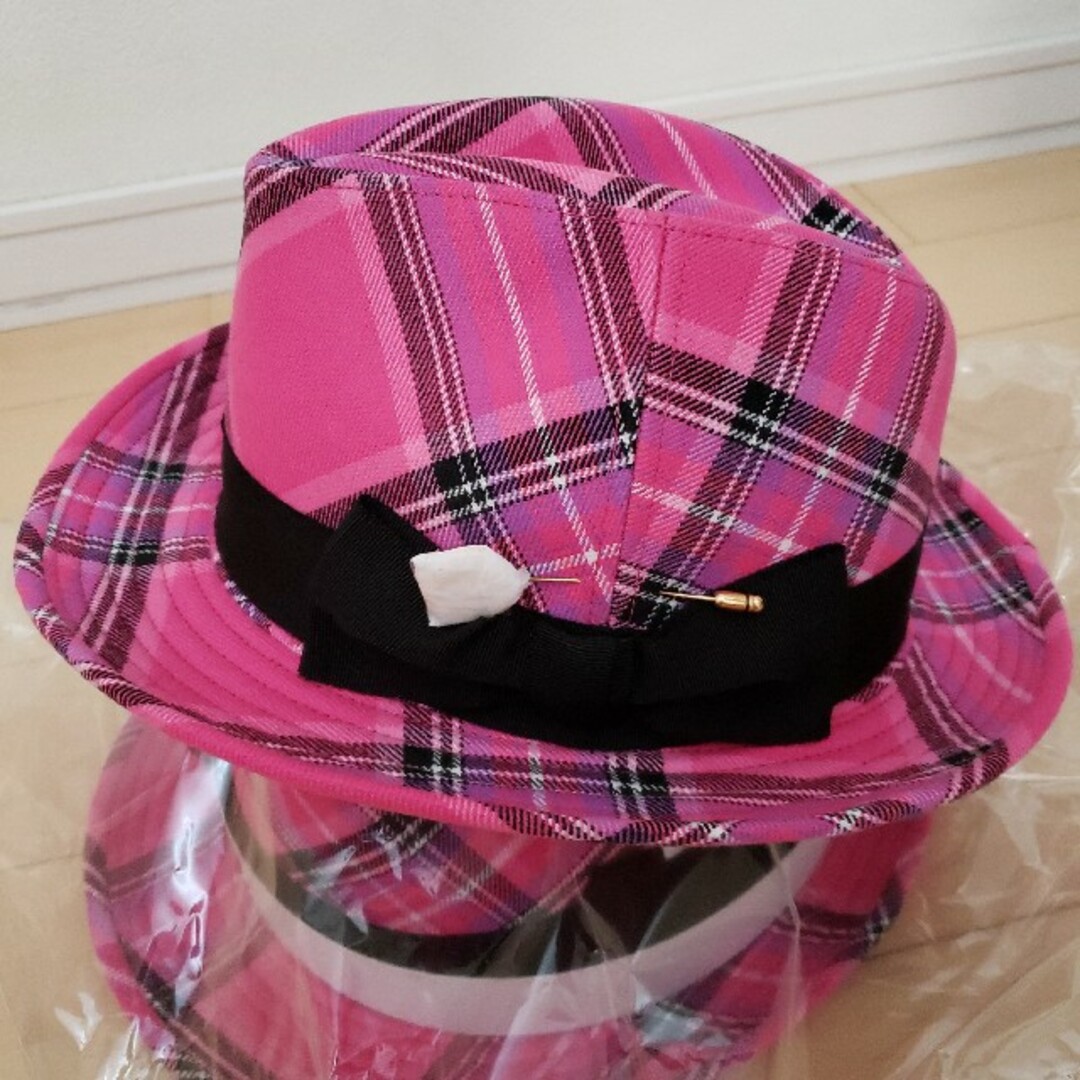 MA＊RS(マーズ)のラスト1点pinkチェックりぼん付きハット レディースの帽子(ハット)の商品写真