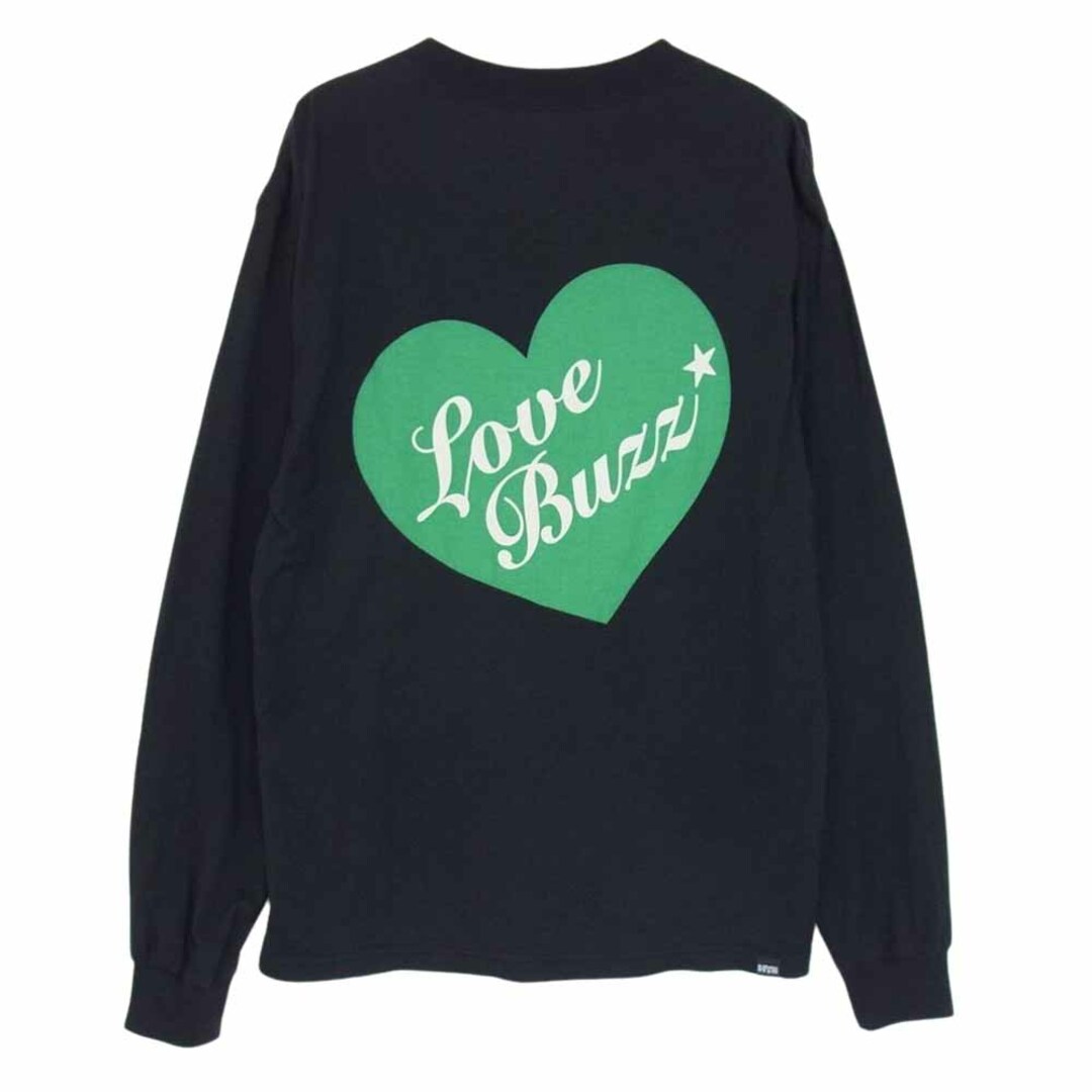 HYSTERIC GLAMOUR(ヒステリックグラマー)のHYSTERIC GLAMOUR ヒステリックグラマー 22AW 02223CL12 LOVE BUZZ CAN YOU FEEL MY ハート バック ロゴ プリント 長袖 Tシャツ ブラック系 S【中古】 メンズのトップス(Tシャツ/カットソー(七分/長袖))の商品写真