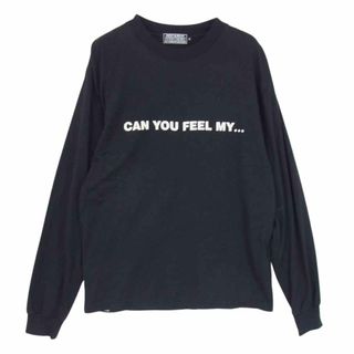 ヒステリックグラマー(HYSTERIC GLAMOUR)のHYSTERIC GLAMOUR ヒステリックグラマー 22AW 02223CL12 LOVE BUZZ CAN YOU FEEL MY ハート バック ロゴ プリント 長袖 Tシャツ ブラック系 S【中古】(Tシャツ/カットソー(七分/長袖))