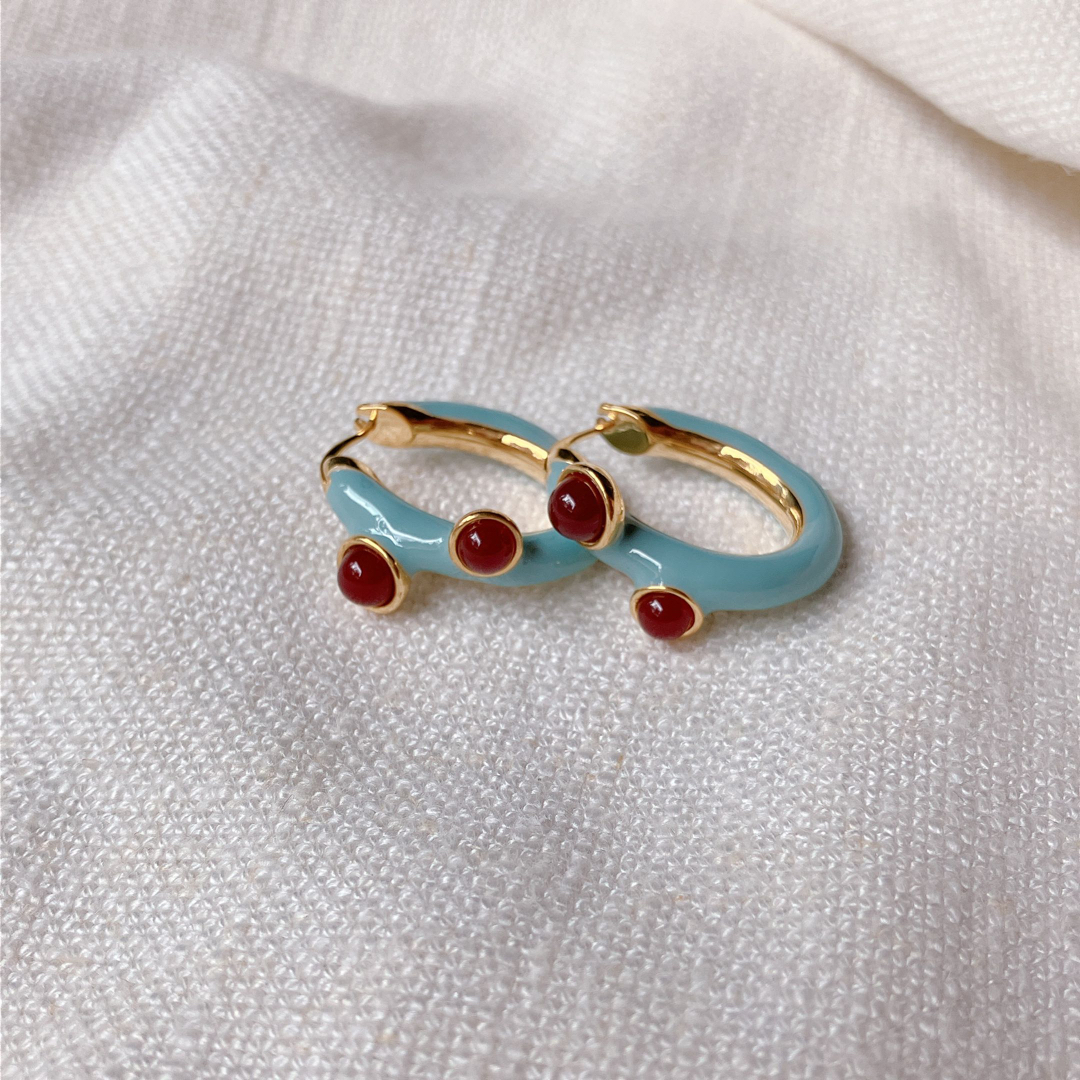 H.P.FRANCE(アッシュペーフランス)のOld Design red pierce レディースのアクセサリー(ピアス)の商品写真