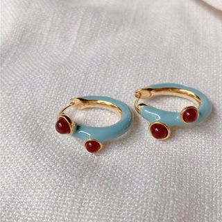 アッシュペーフランス(H.P.FRANCE)のOld Design red pierce(ピアス)