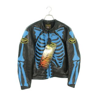 バンソン(VANSON)のバンソン ×クレールドルナ CLAIR DE LUNE  BONES LEATHER JACKET シングルライダースボーンレザージャケット  メンズ 40(レザージャケット)