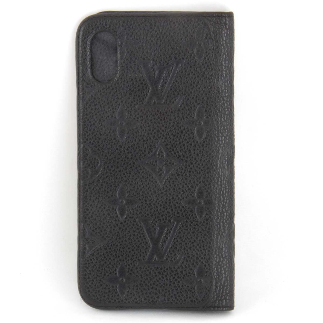 良品『USED』 LOUIS VUITTON ルイ・ヴィトン フォリオ M63586 携帯・スマホアクセサリー モノグラムアンプラント ブラック iPhone X/XS用