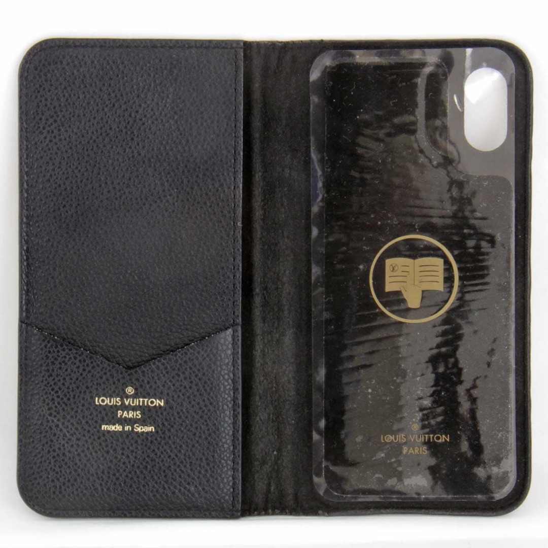 良品『USED』 LOUIS VUITTON ルイ・ヴィトン フォリオ M63586 携帯・スマホアクセサリー モノグラムアンプラント ブラック iPhone X/XS用