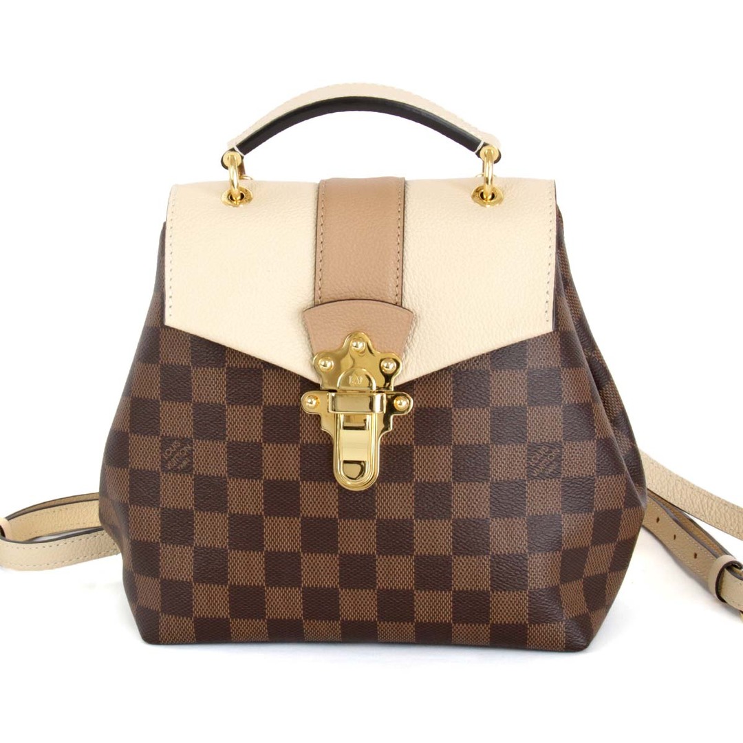 美品『ほぼ未使用』 LOUIS VUITTON ルイ・ヴィトン クラプトン N42259 リュック・デイパック ダミエキャンバス ダミエ・エベヌ