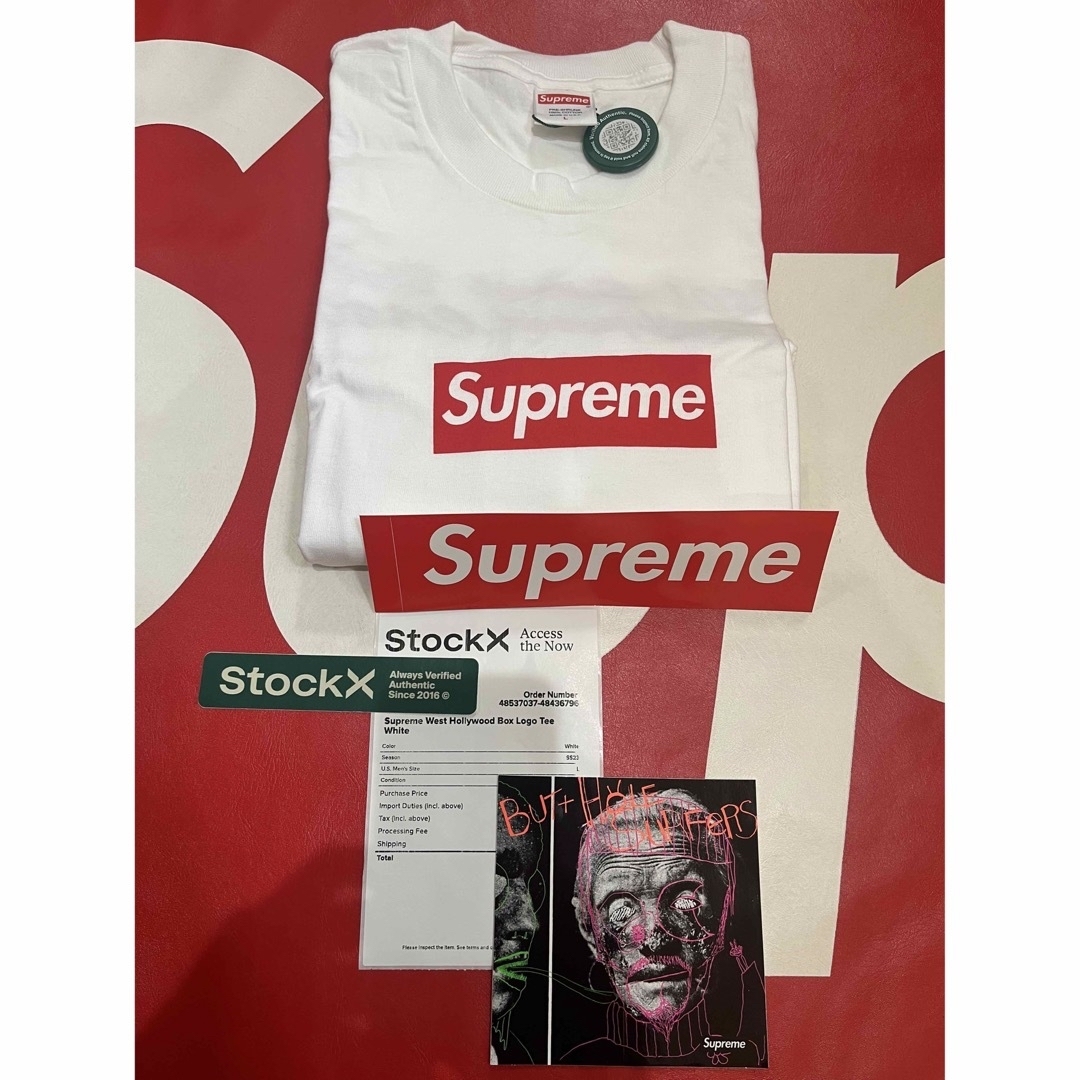 supreme small box logo赤白セット