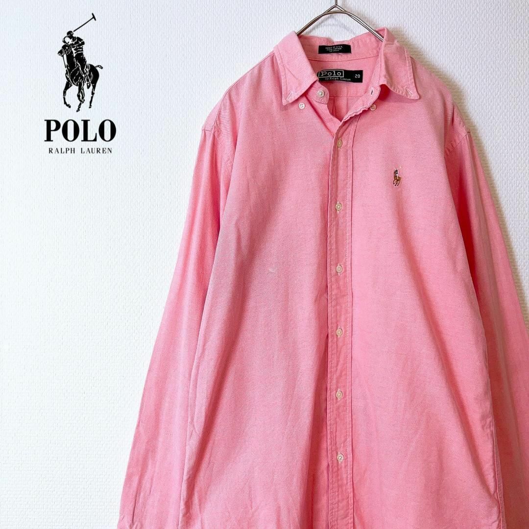 POLO RALPH LAUREN(ポロラルフローレン)のUSA 20　POLO RALPH LAUREN ピンク 長袖シャツ メンズのトップス(シャツ)の商品写真