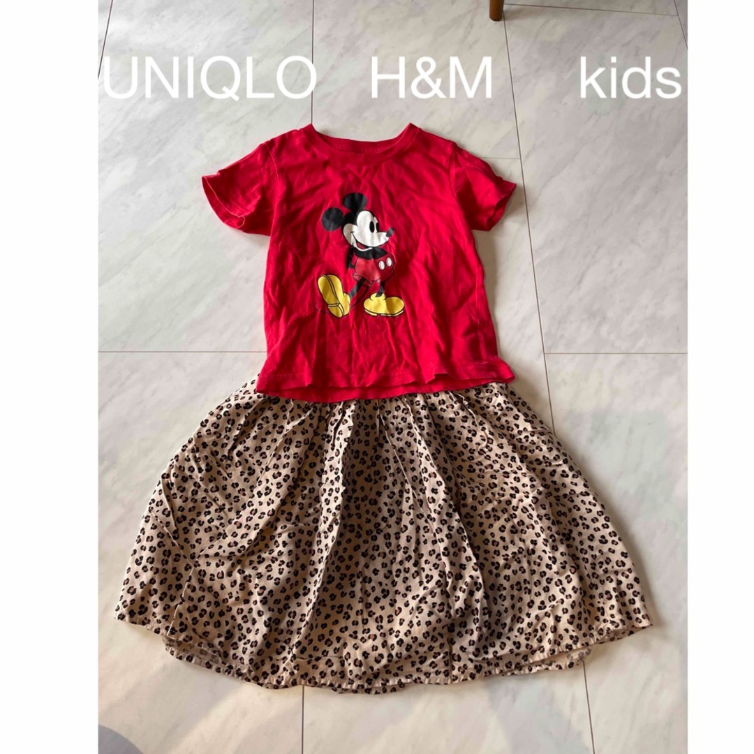 UNIQLO(ユニクロ)のキッズ　洋服セット キッズ/ベビー/マタニティのキッズ服女の子用(90cm~)(Tシャツ/カットソー)の商品写真