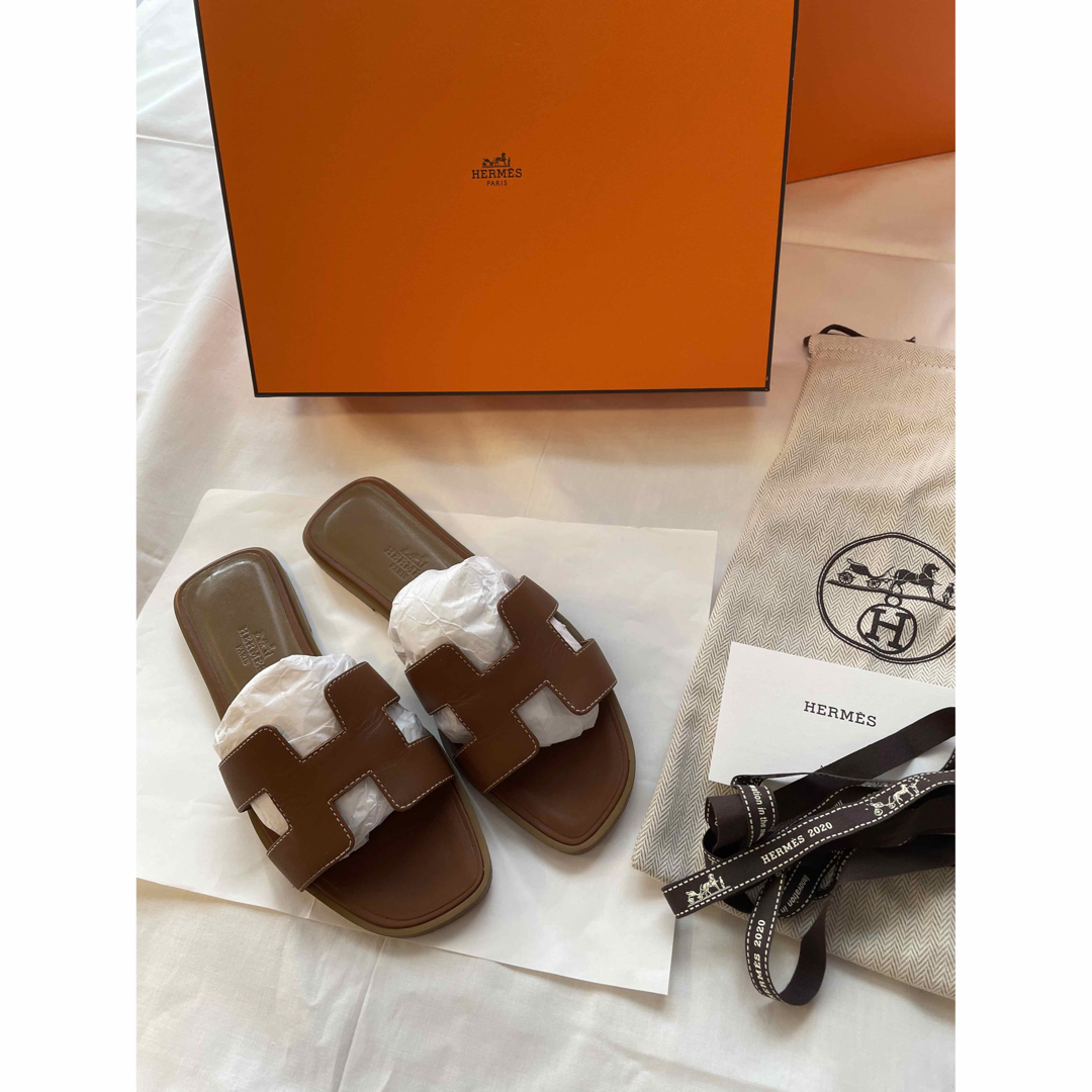 美品】エルメス HERMES オラン サンダル 35.1/2 (23.0
