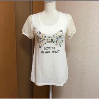 イング(INGNI)のINGNI Tシャツ リボン ビジュー(Tシャツ(半袖/袖なし))