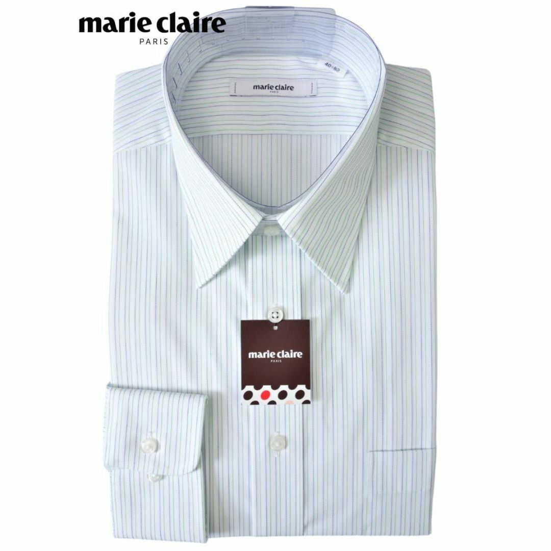 Marie Claire(マリクレール)の【新品】marie claire 形態安定 長袖シャツ M(40-82) 緑×青 メンズのトップス(シャツ)の商品写真