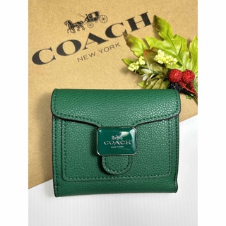 COACH - 新品 未使用 コーチ 二つ折り財布カーキチョークの通販｜ラクマ