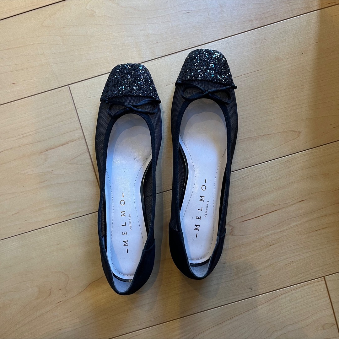 MELMO(メルモ)のmelmo キラキラ　パンプス　スクエアトゥ　ラメ　メッシュ レディースの靴/シューズ(ハイヒール/パンプス)の商品写真