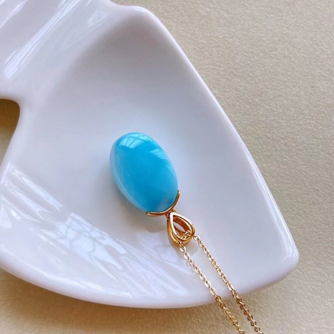⭐︎【天然】ラリマー ペンダントトップ k18 3.3g - ネックレス