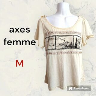 アクシーズファム(axes femme)の【美品】axes femme プリントTシャツ(Tシャツ(半袖/袖なし))