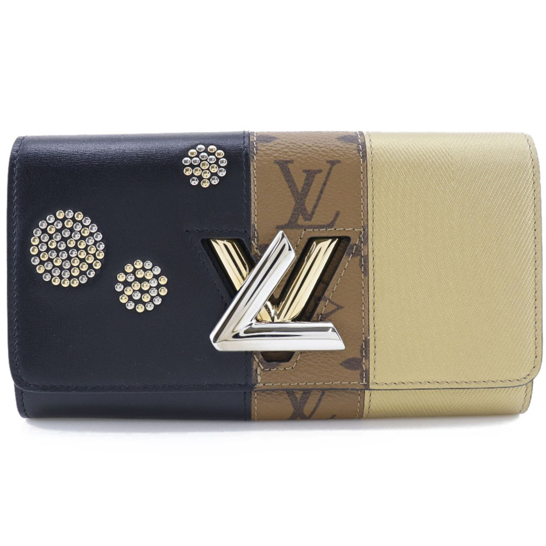 【LOUIS VUITTON】ルイ・ヴィトン ポルトフォイユ ツイスト M64477 モノグラムキャンバス×レザー 黒/茶/ゴールド TN0197 レディース 長財布